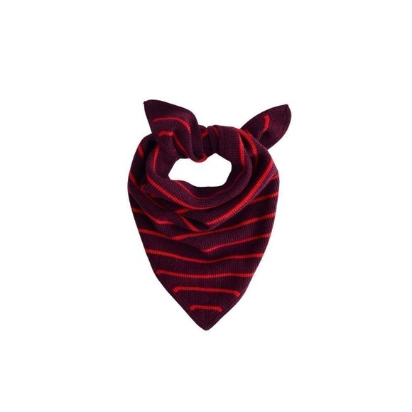Madewell Red Striped Soft Merino Wool Waffle-Knit Bandana